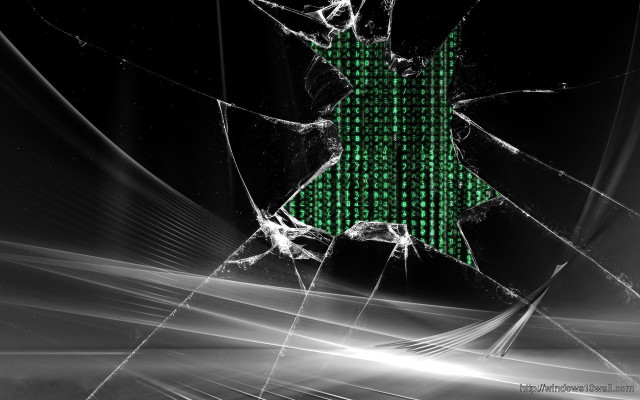 Broken glass green background black free wallpaper - medium preview image