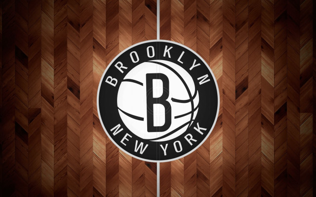 Brooklyn basketball logo wooden wall free wallpaper - medium preview image