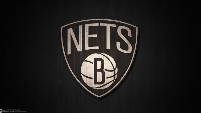 Brooklyn nets logo dark room free wallpaper - medium preview image
