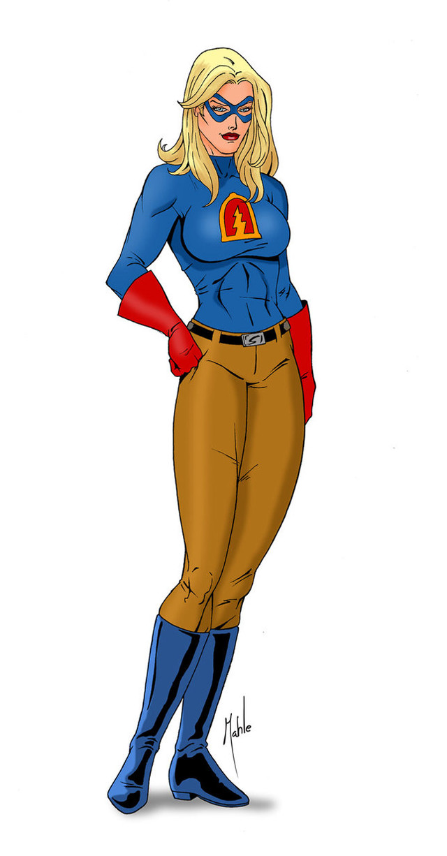 Heroine blue shirt brown pants free wallpaper - medium preview image