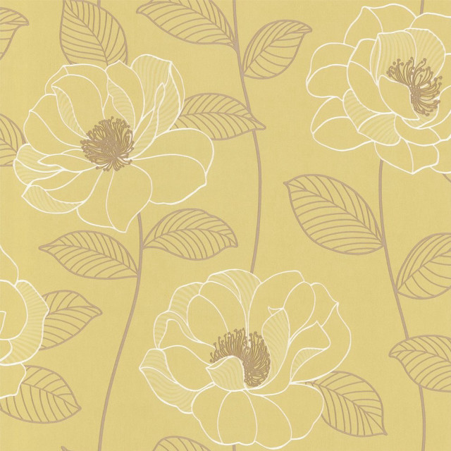 Yellow flower wallpaper leaves blooms free wallpaper - medium preview image