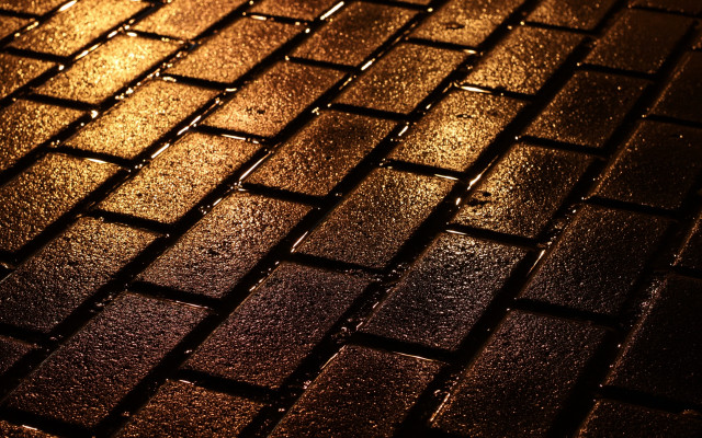 Brick sidewalk light reflection black free wallpaper - medium preview image