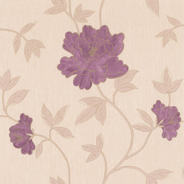 Purple flowers leaves wallpaper pattern free wallpaper - medium preview image