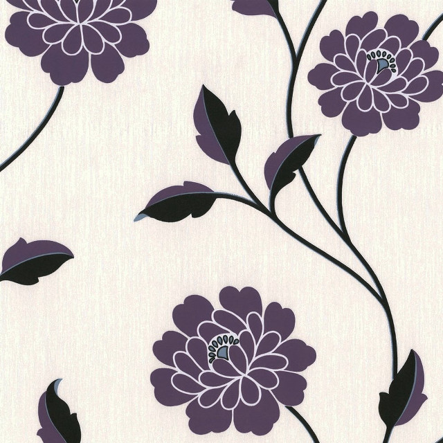 White purple flower wallpaper black free wallpaper - medium preview image