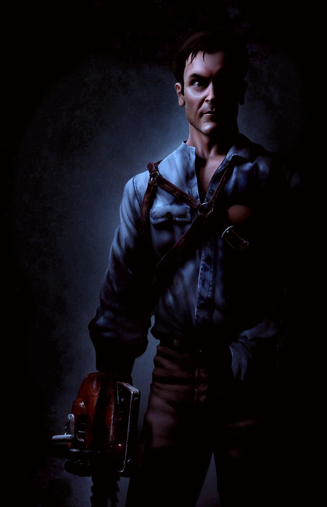 Man shirt tie chainsaw dark free wallpaper - medium preview image