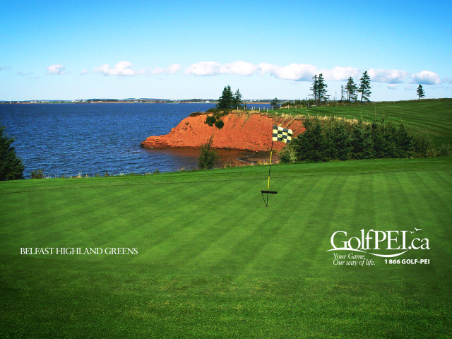 Golf course lake red rock free wallpaper - medium preview image