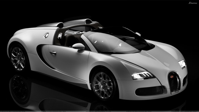 White bugatti black background reflection #3 free wallpaper - medium preview image