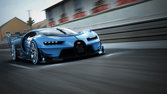 Bugatti race track blurry background free wallpaper - medium preview image
