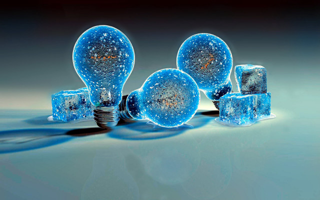 Light bulbs blue ice hologram free wallpaper - medium preview image
