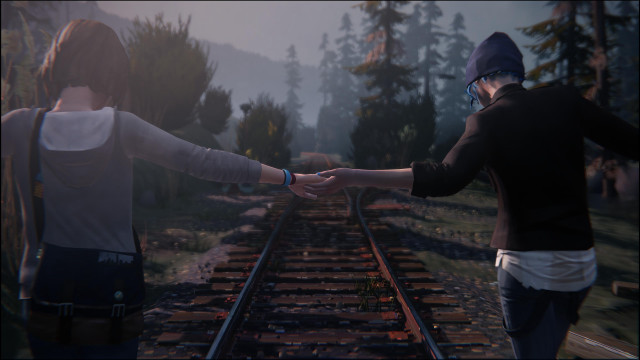 Train scene holding hands neo free wallpaper - medium preview image