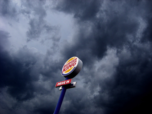 Burger king sign cloudy sky free wallpaper - medium preview image