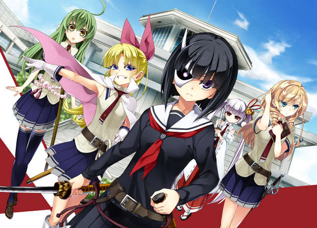 Anime girls red carpet building #2 free wallpaper - medium preview image