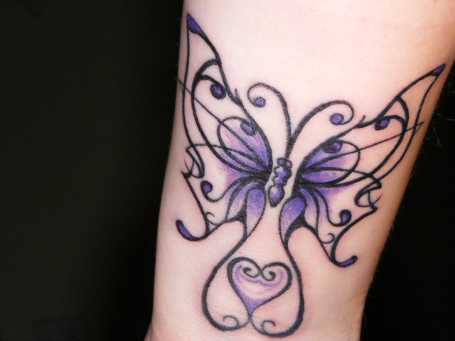 Tattoo butterfly heart side leg free wallpaper - medium preview image
