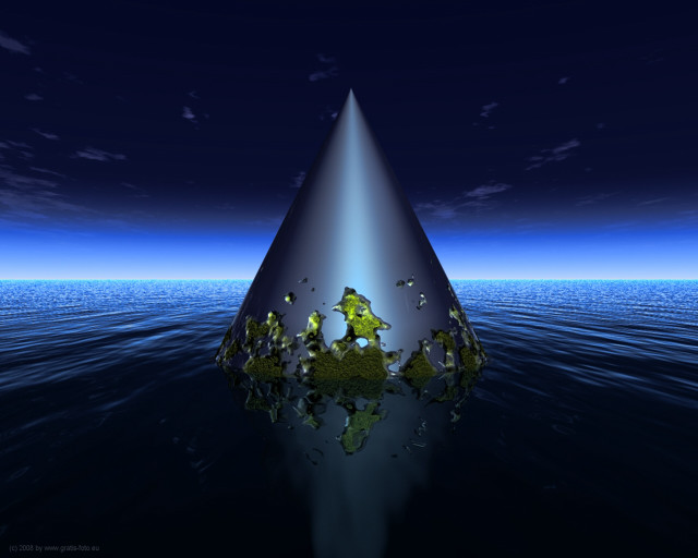 Large triangle object floating water free wallpaper - medium preview image