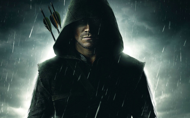 Man hooded bow rainstorm dark free wallpaper - medium preview image
