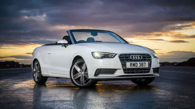 White convertible car sunset wet free wallpaper - medium preview image