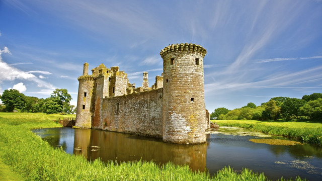 Castle bridge river field medieval free wallpaper - medium preview image