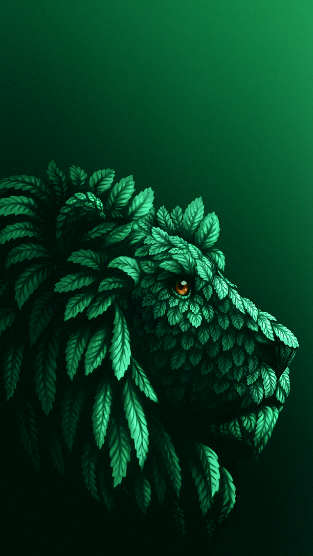 Green leafy animal vector jungle free wallpaper - medium preview image
