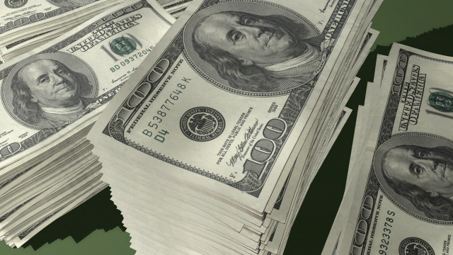 Twenty dollar bills pile table free wallpaper - medium preview image