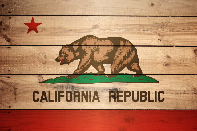 Wooden sign california flag red free wallpaper - medium preview image