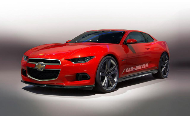 Red chevrolet camaro studio photo free wallpaper - medium preview image