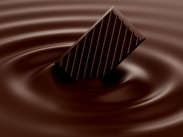 Chocolate cube floating liquid brown free wallpaper - medium preview image