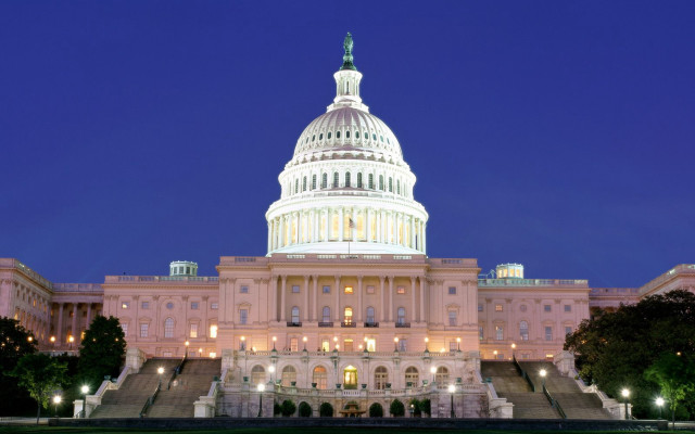 Capitol building night lights steps free wallpaper for desktop - medium preview image