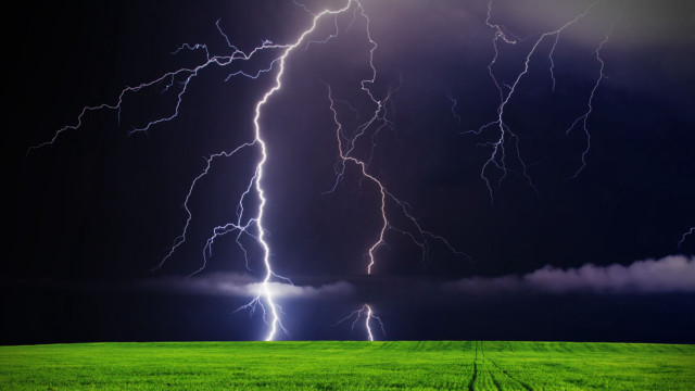 Storm electricity grass mountain lightning free wallpaper - medium preview image