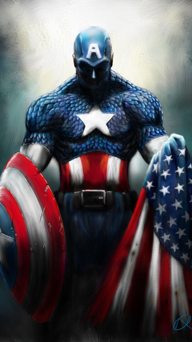 Captain america painting shield american free wallpaper - medium preview image