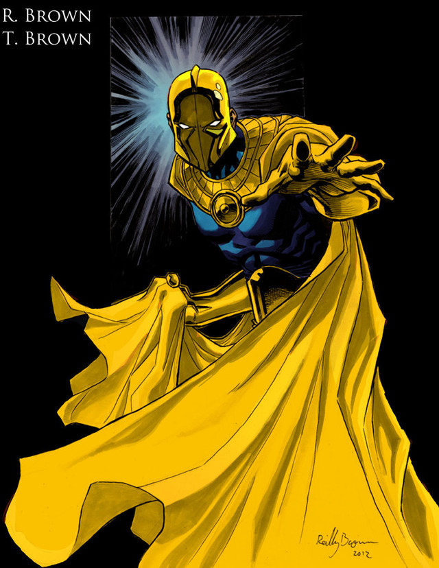 Yellow superhero bald male comic free wallpaper - medium preview image