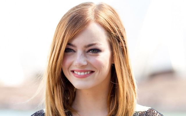 Woman smile cellphone building portrait free wallpaper - medium preview image