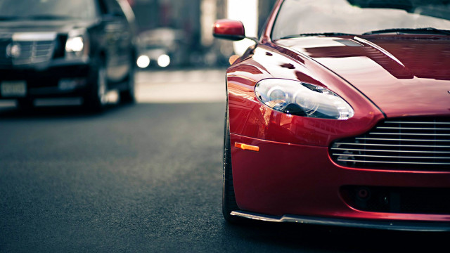 Red car parked road next free wallpaper - medium preview image