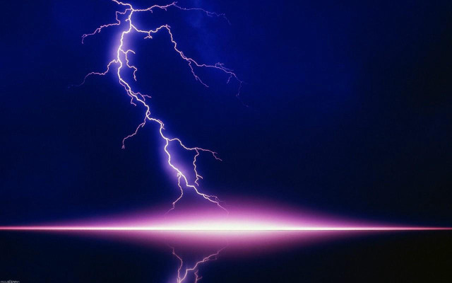 Lightning bolt sky water reflection #2 free wallpaper - medium preview image
