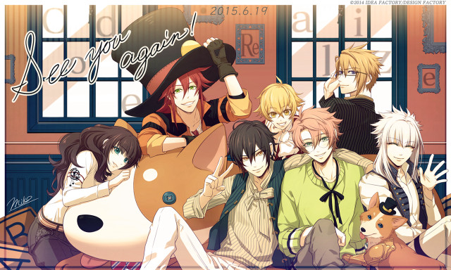 Anime characters group photo dog free wallpaper - medium preview image