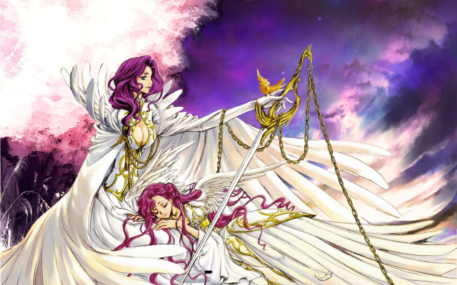 Anime characters chains wings back free wallpaper - medium preview image