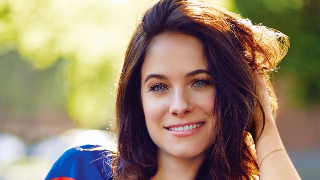Woman smile blue shirt happy free wallpaper - medium preview image