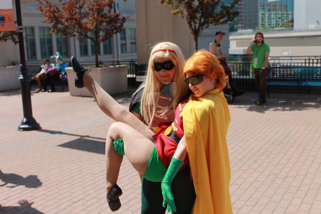 Superhero women city square photo free wallpaper - medium preview image