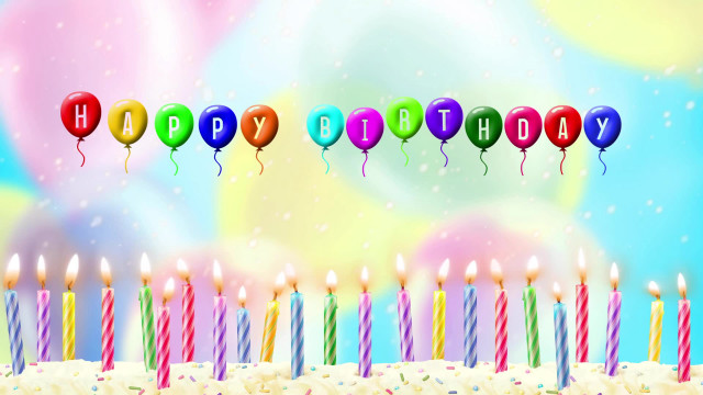 Birthday cake candles balloons happy #3 free wallpaper - medium preview image