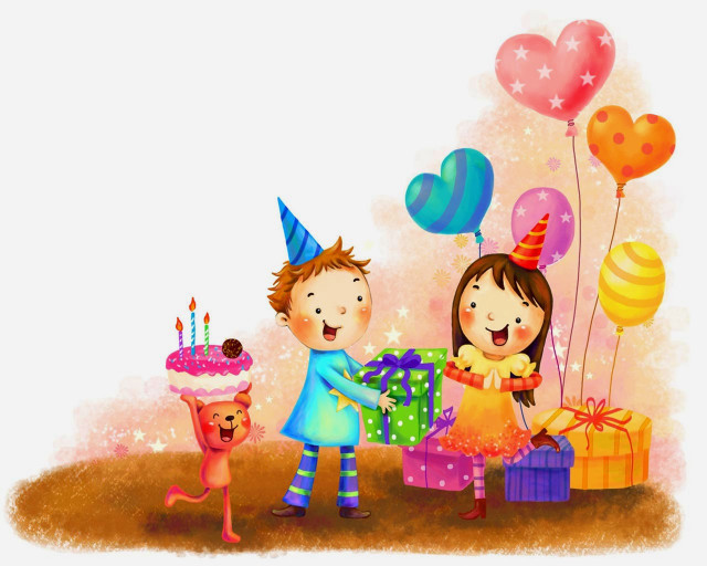 Birthday boy girl cake presents #2 free wallpaper - medium preview image