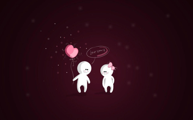 Two white rabbits balloon dark free wallpaper - medium preview image