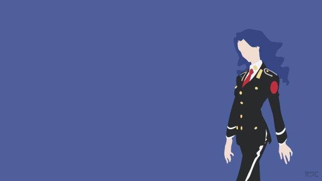 Woman uniform blue background red free wallpaper - medium preview image