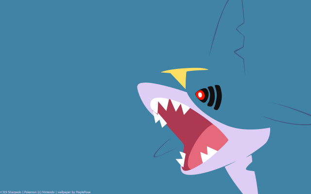 Cartoon shark open mouth yellow free wallpaper - medium preview image