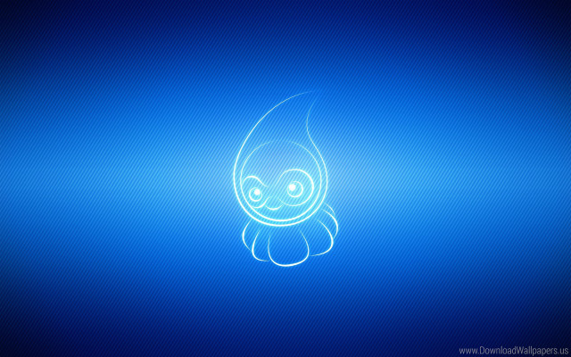 Blue background glowing fire face free wallpaper - medium preview image