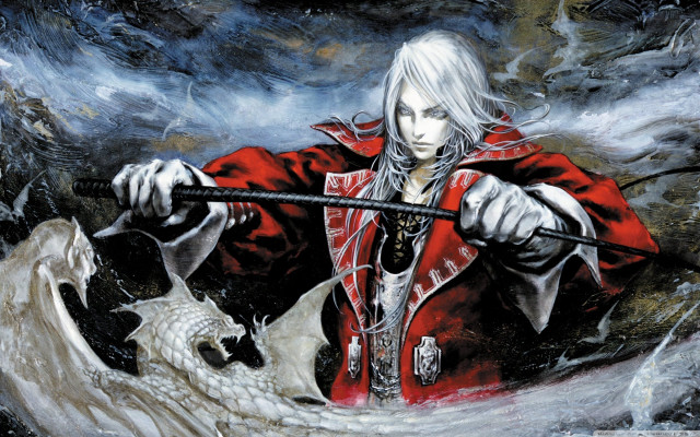 Man sword dragon painting artwork free wallpaper - medium preview image