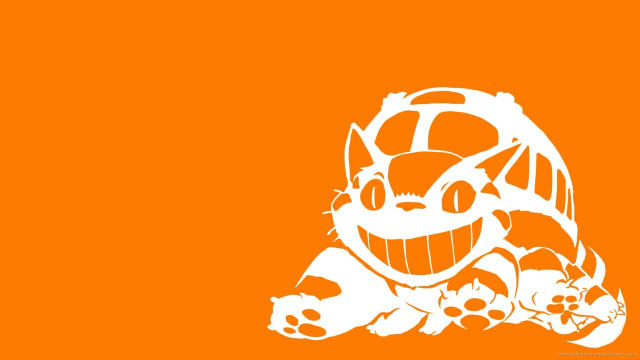 White cat pile orange background free wallpaper - medium preview image
