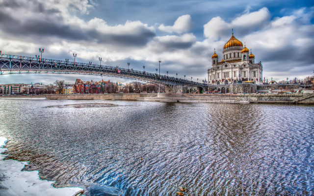 Bridge river building background water free wallpaper - medium preview image