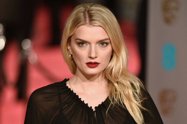 Woman red lipstick black dress #7 free wallpaper - medium preview image