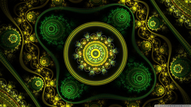 Green yellow pattern circular design free wallpaper - medium preview image