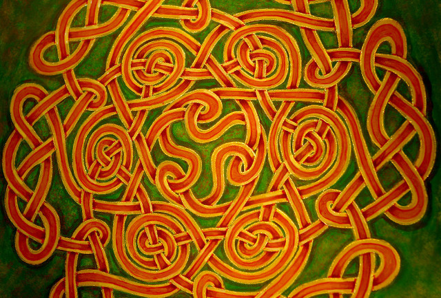 Green orange design green background free wallpaper - medium preview image