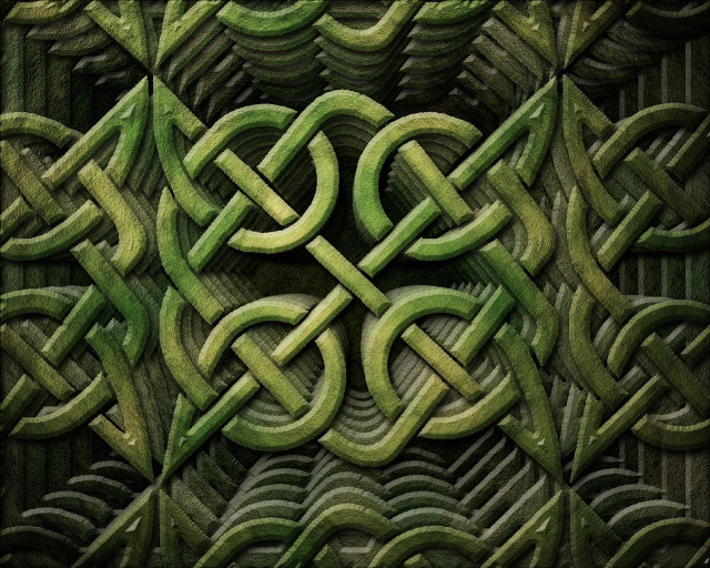 Green pattern knot black background #2 free wallpaper - medium preview image